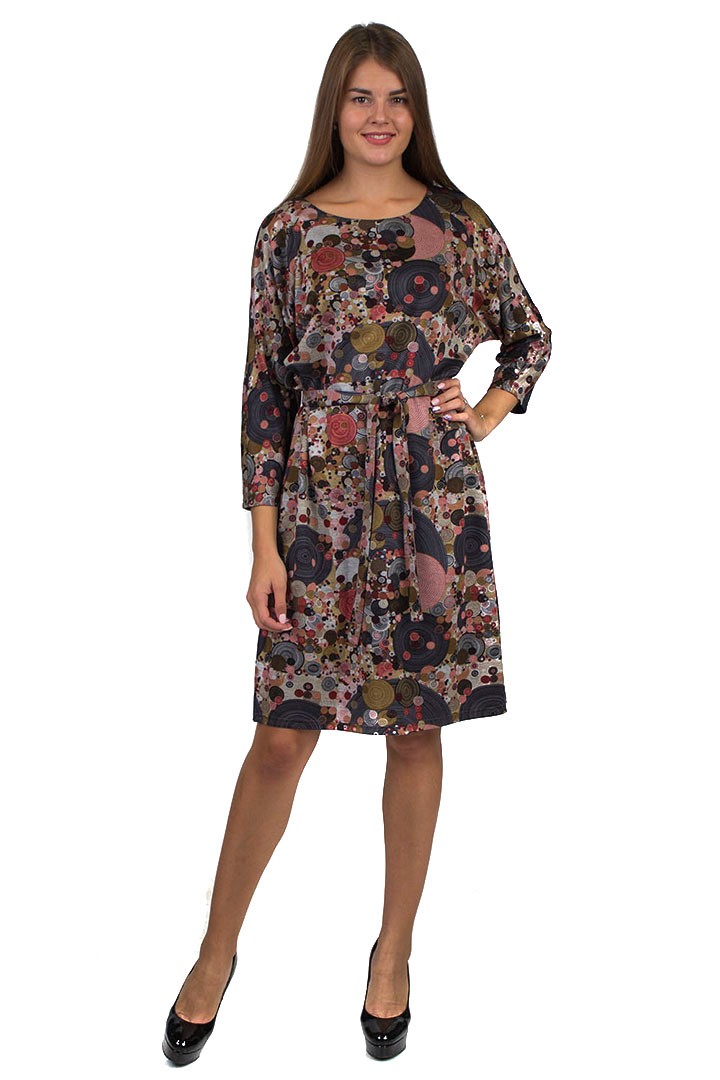 Фото товара 20195, трикотажное платье с поясом